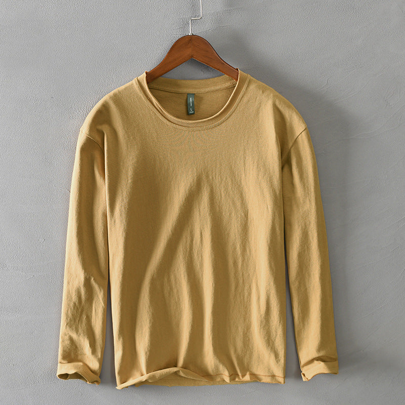Men's Cotton Simple Long-sleeved T-shirt
