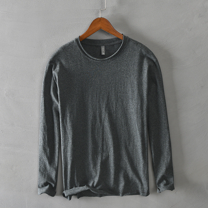 Men's Cotton Simple Long-sleeved T-shirt