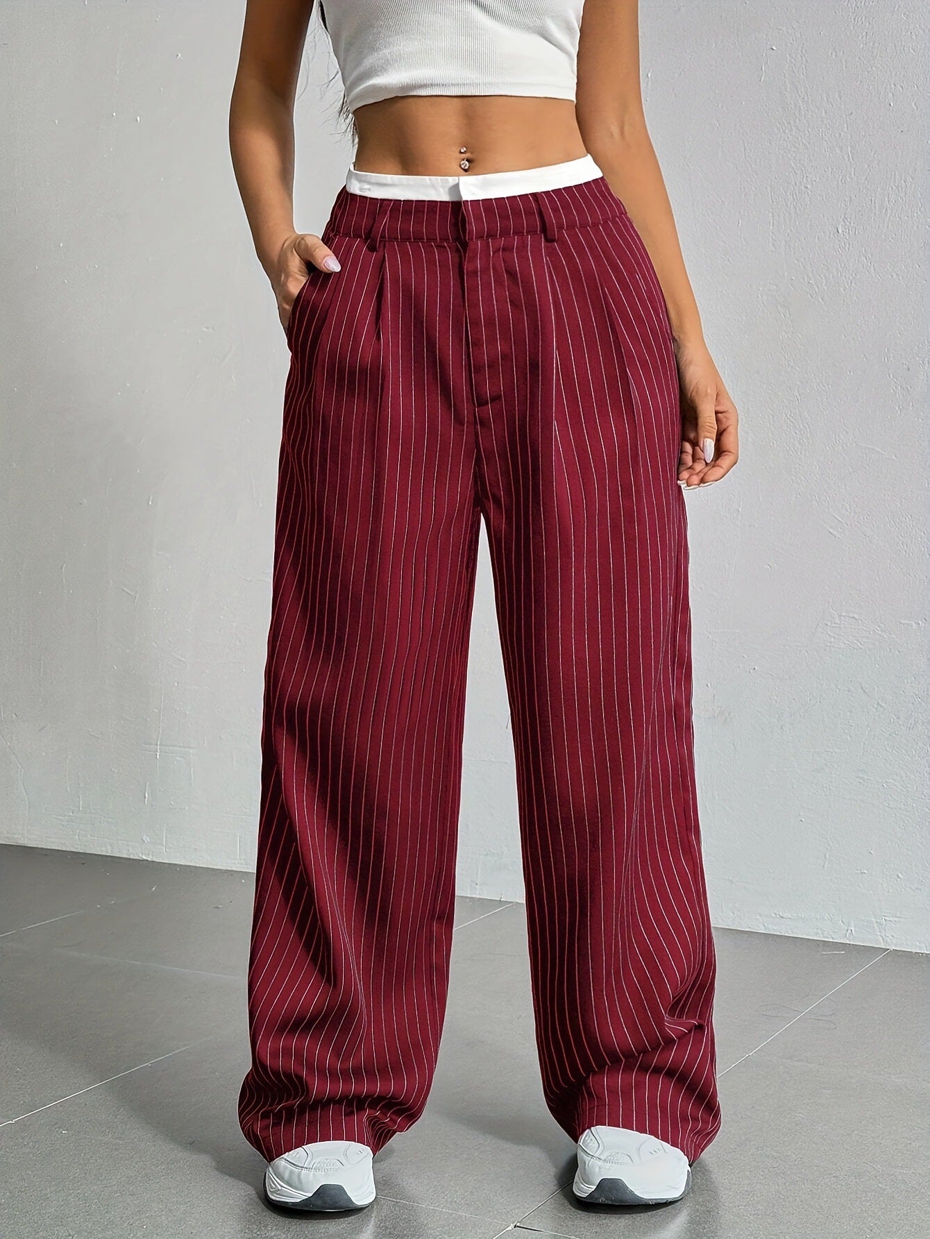 Women’s Stripe Motion Pants – Tailored Look, Lightweight Feel