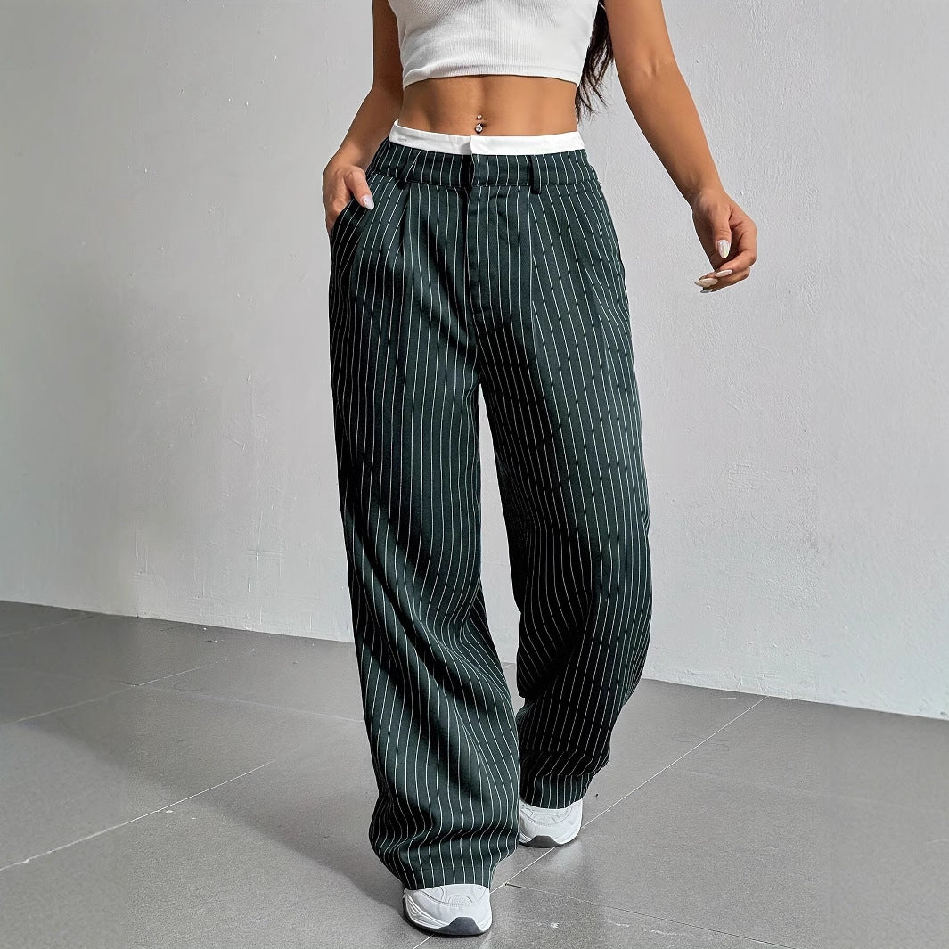 Women’s Stripe Motion Pants – Tailored Look, Lightweight Feel