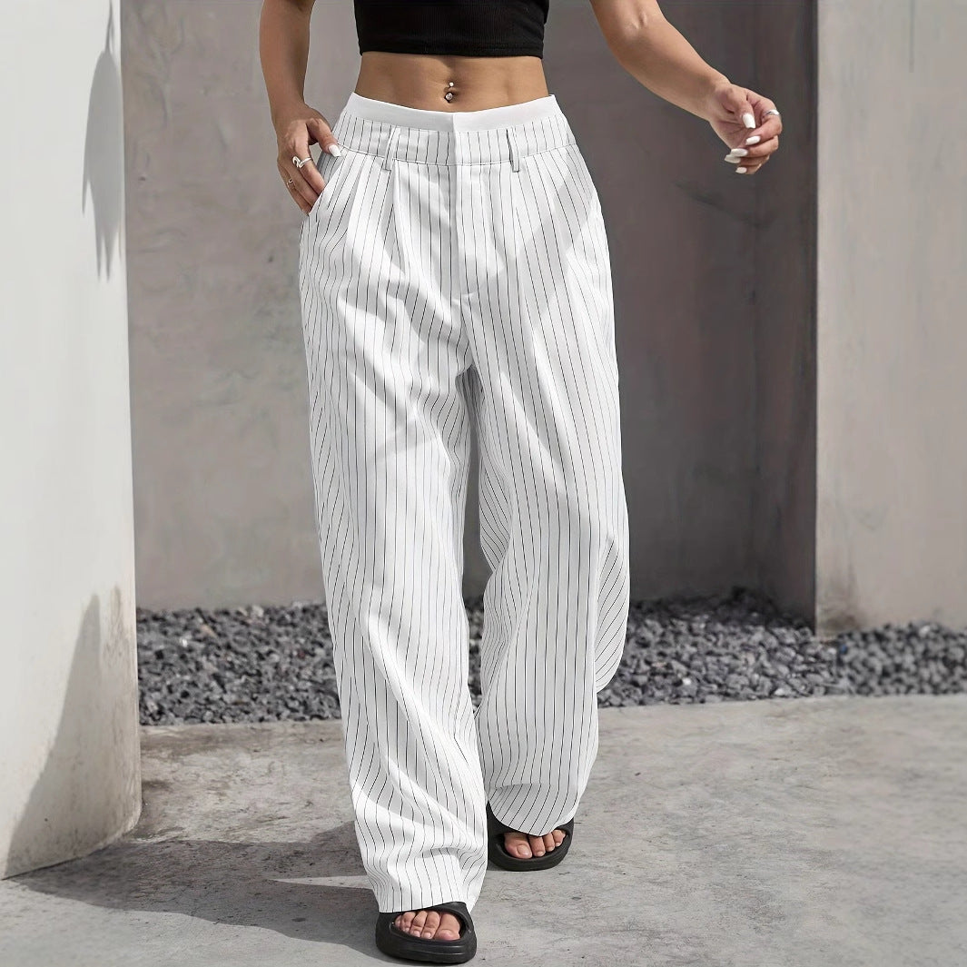 Women’s Stripe Motion Pants – Tailored Look, Lightweight Feel