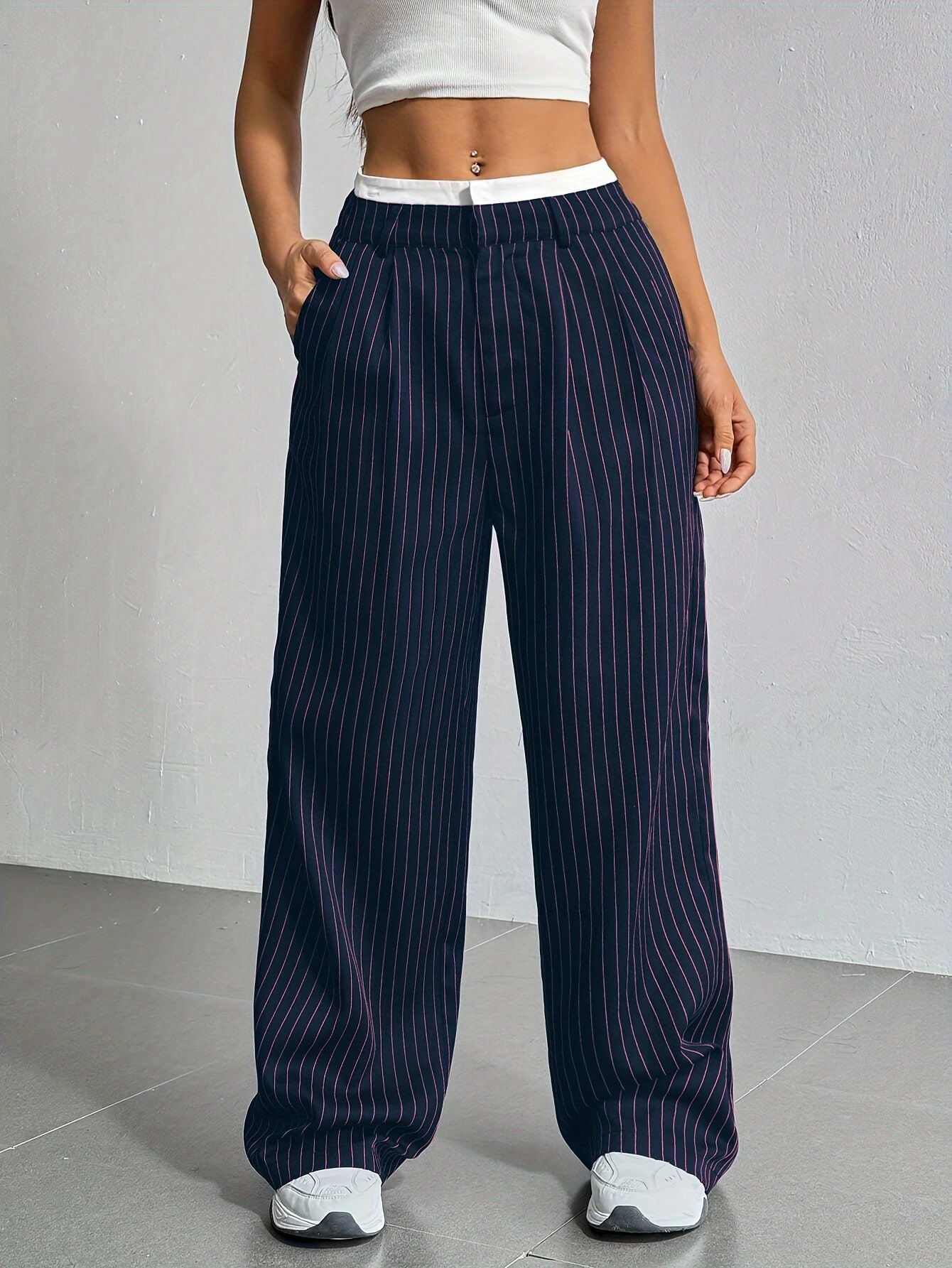 Women’s Stripe Motion Pants – Tailored Look, Lightweight Feel