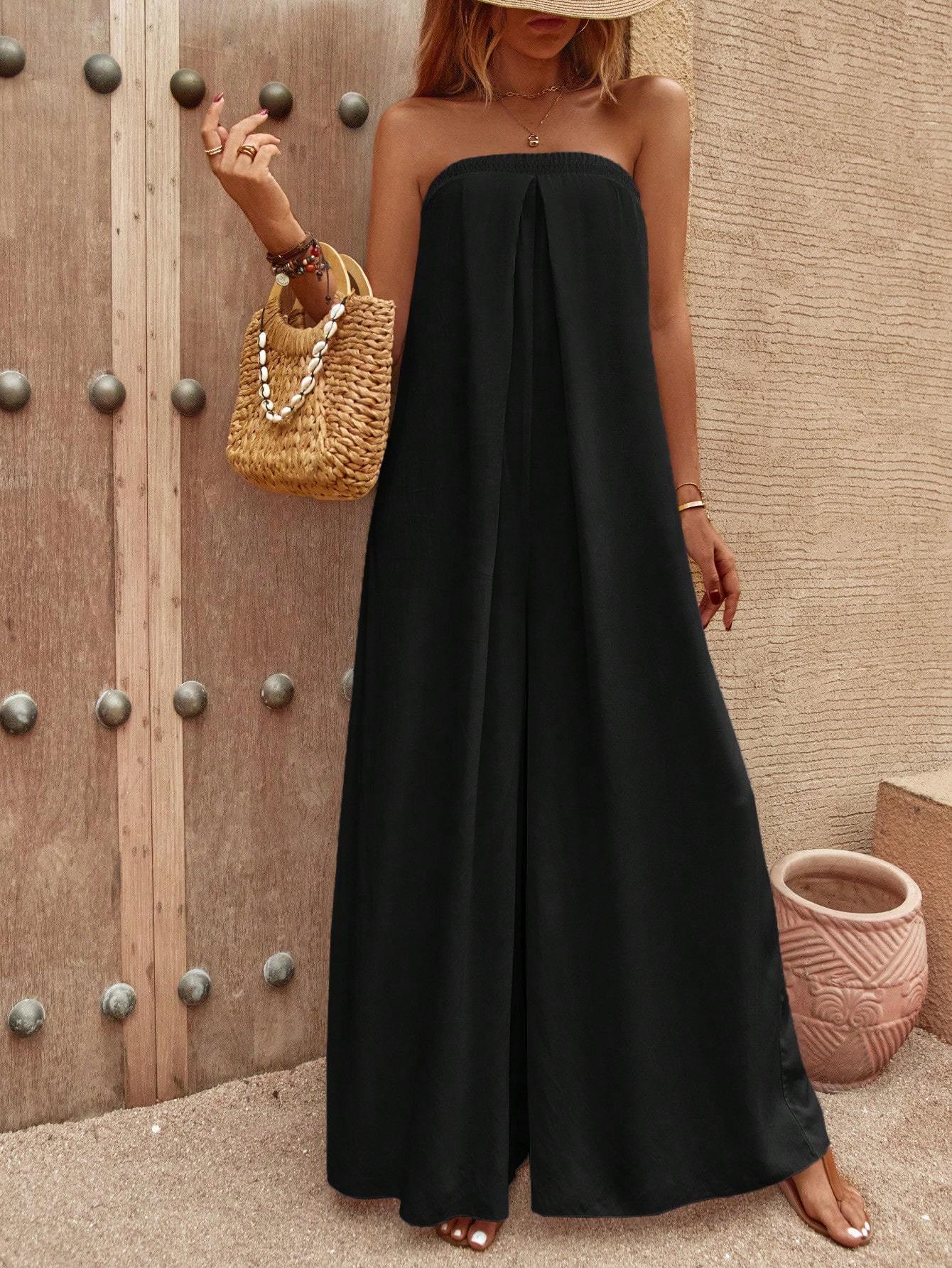Women's Strapless Wide-Leg Jumpsuit – Effortless Elegance & Comfort