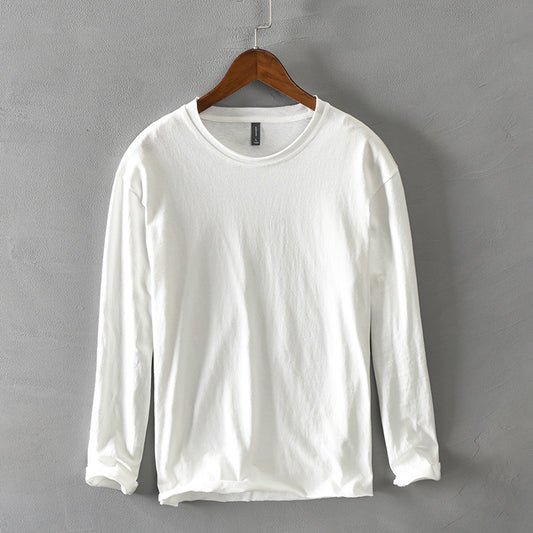 Men's Cotton Simple Long-sleeved T-shirt