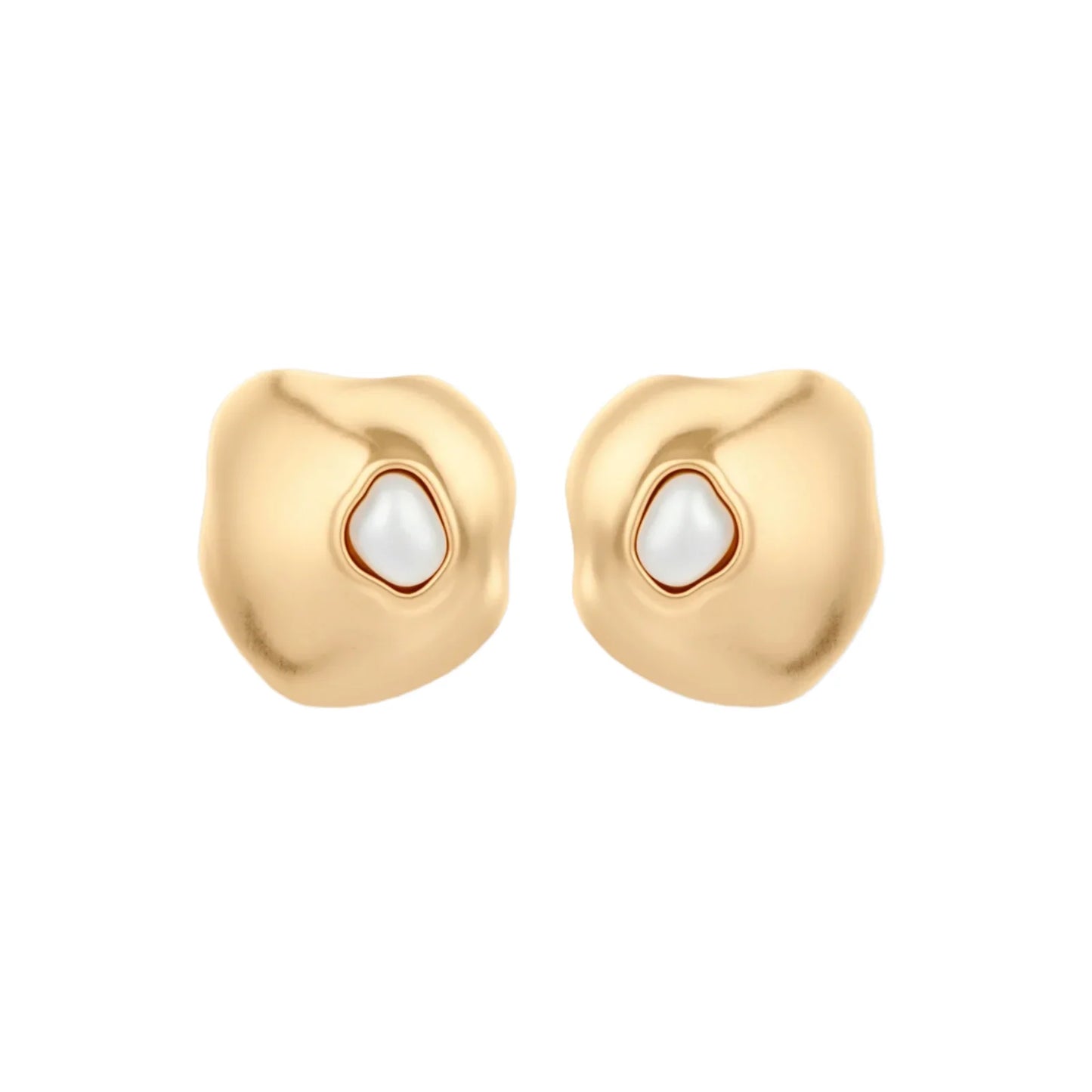 Fluid Form Pearl Studs