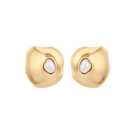 Fluid Form Pearl Studs