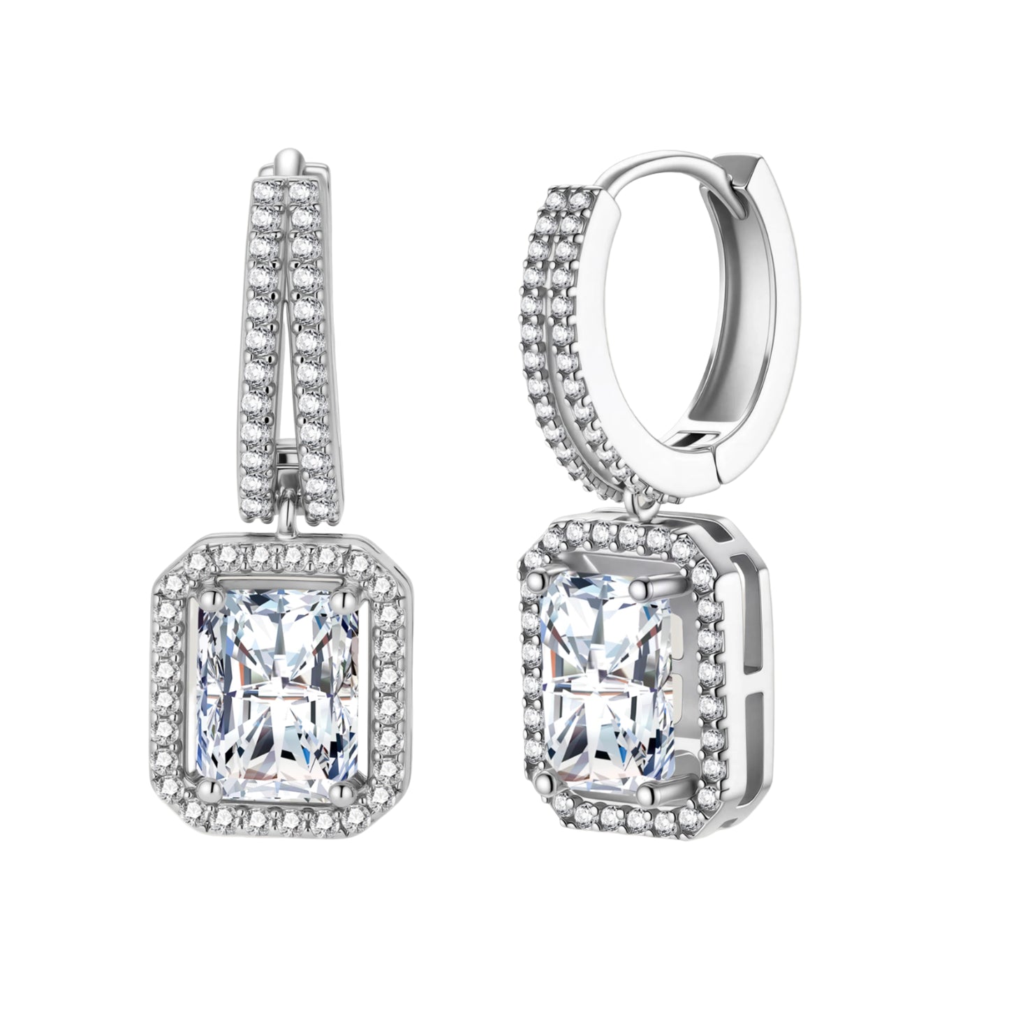 Emerald Cut Moissanite Drops