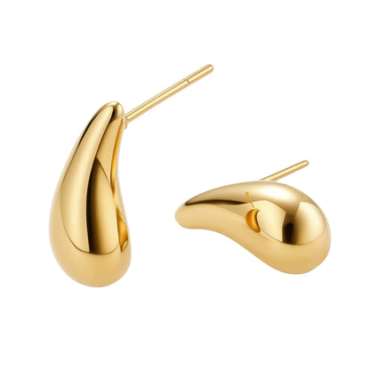 Golden Teardrop Studs