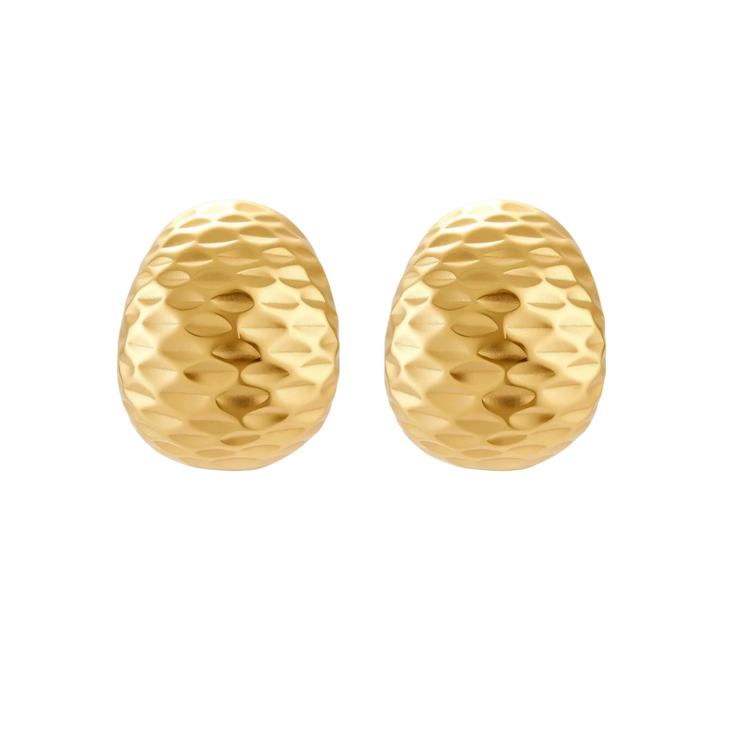 Hammered Gold Huggies | Textured Sterling Silver