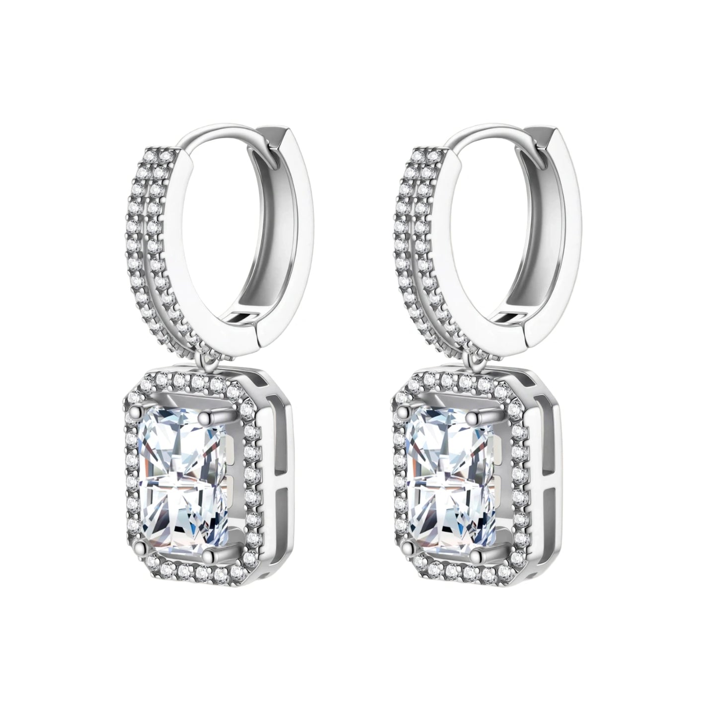 Emerald Cut Moissanite Drops