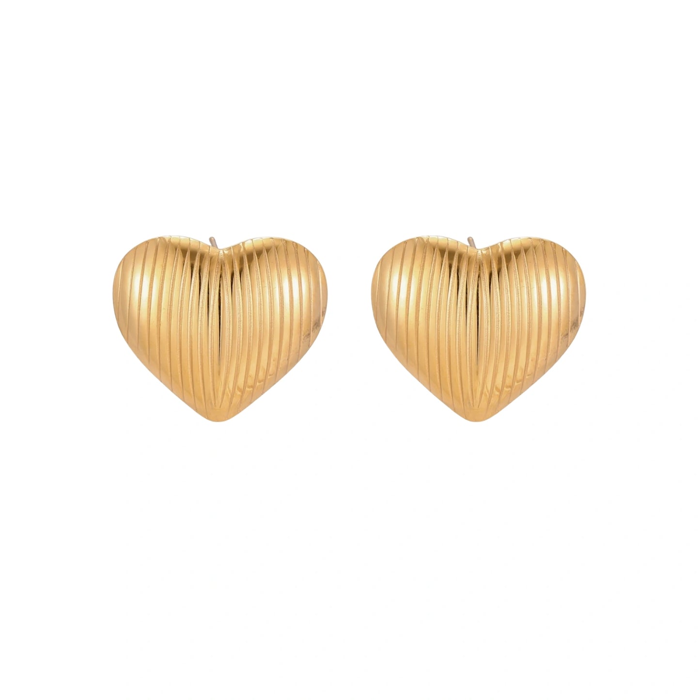 Textured Heart Stud Earrings