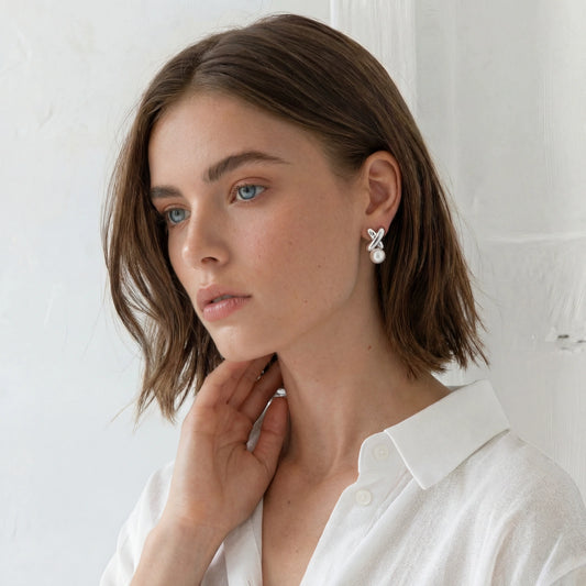 Infinity Pearl Studs