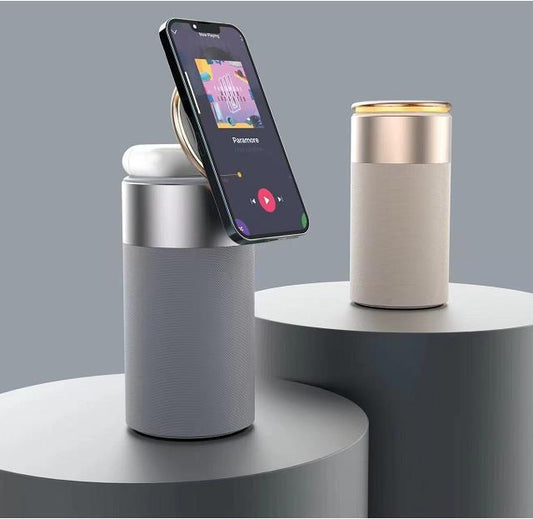 3-in-1 iPhone And AirPods Wireless Charger, Bluetooth Speaker & Touch Lamp – Ultimate Multifunctional Gadget